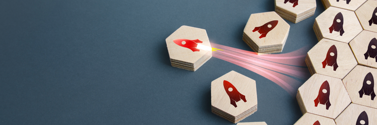 Wooden Blocks with Rocket Icons Wooden Blocks with Rocket Icons